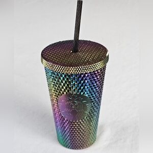 Starbucks Tumbler 16oz Iridescent Prism Oil Slick Ice Coffee Tea Cocoa Smoothie